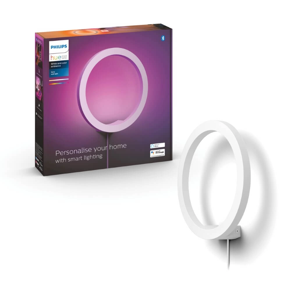 Wandlamp Cirle Hue Sana - White and Color wit Philips 8719514343405