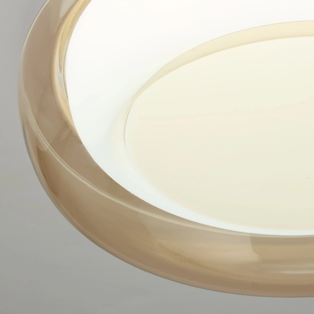 Plafonniere design Jude wit met amber glas Ø 40cm
