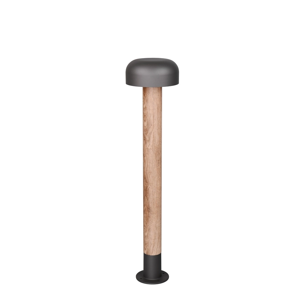 Tuinlamp Fraser grijs met hout 84,5cm Trio 4017807648591
