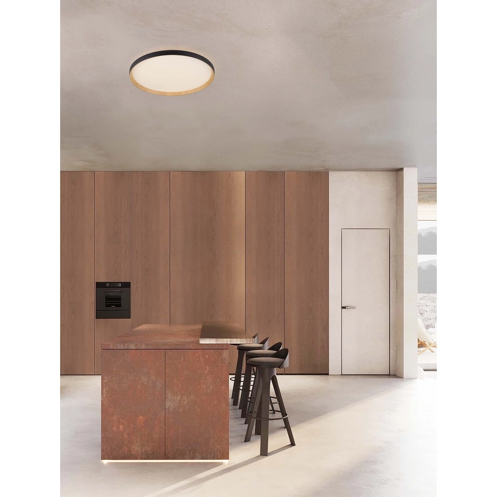 Plafonniere Vomos zwart Ø 60cm