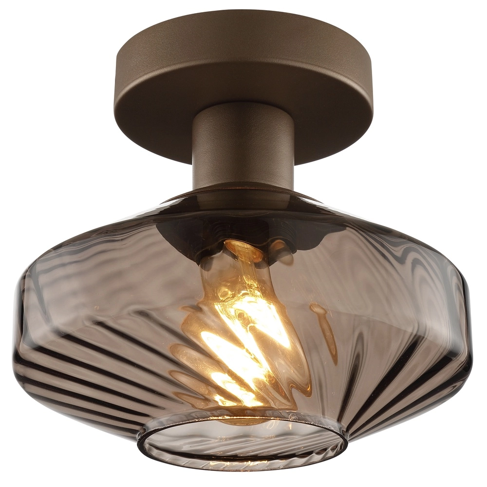 Unieke plafondlamp Lyn koffie bruin Ø 28cm