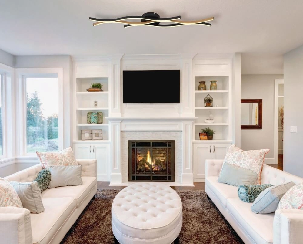 Plafondlamp Geronimo zwart met hout Globo 9007371445042