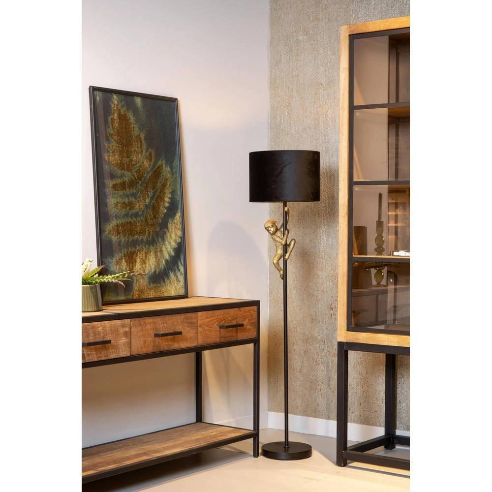 Vloerlamp Extravaganza Chimp aapje zwart met goud Lucide 5411212105332
