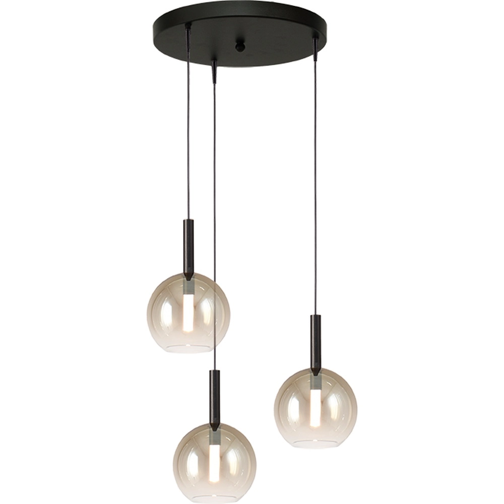 3L vide hanglamp Lido Ball met Ø 17cm gold-fading glas