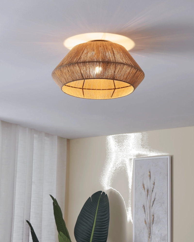 Rotan plafondlamp Alderney Ø 48cm Eglo 9002759437848