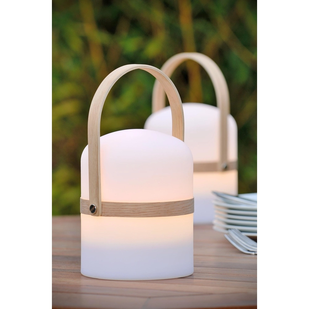 Oplaadbare tafellamp Joe IP44 wit Lucide 5411212061201
