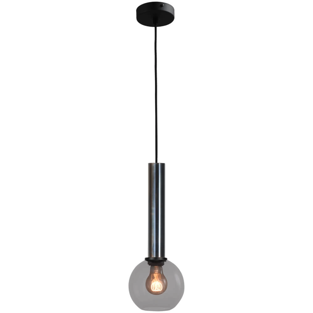 Hanglamp Ø 15cm Bella 2 Dappled oil met smoke glas Hanglamp Ø 15cm Bella 2 Dappled oil met smoke glas