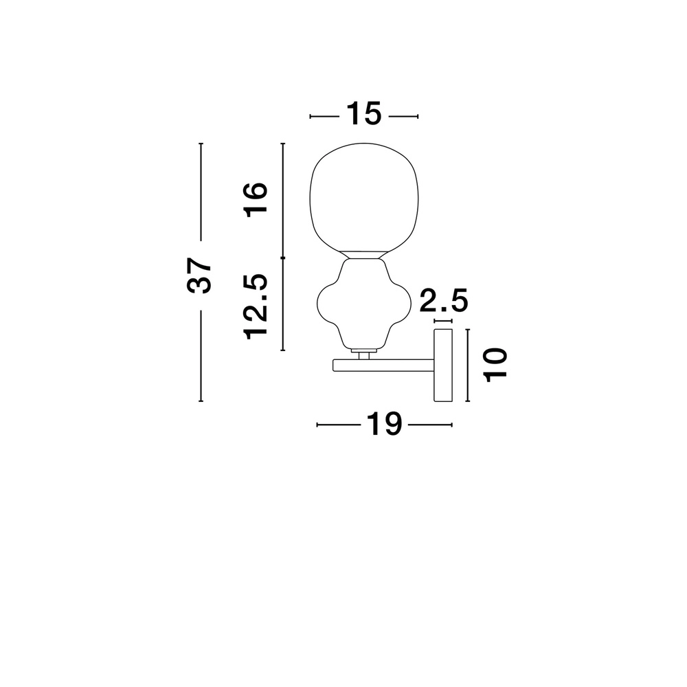 Wandlamp Clio geel keramiek met wit glas Lyora 5212017461377