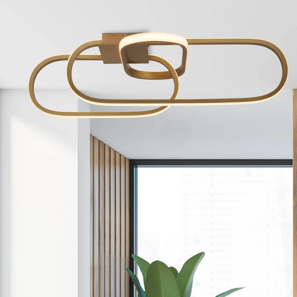 Strakke gouden plafondlamp Clip Searchlight 5053423227412