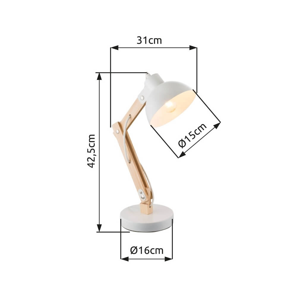 Bureaulamp Tongariro wit Globo 9007371353965