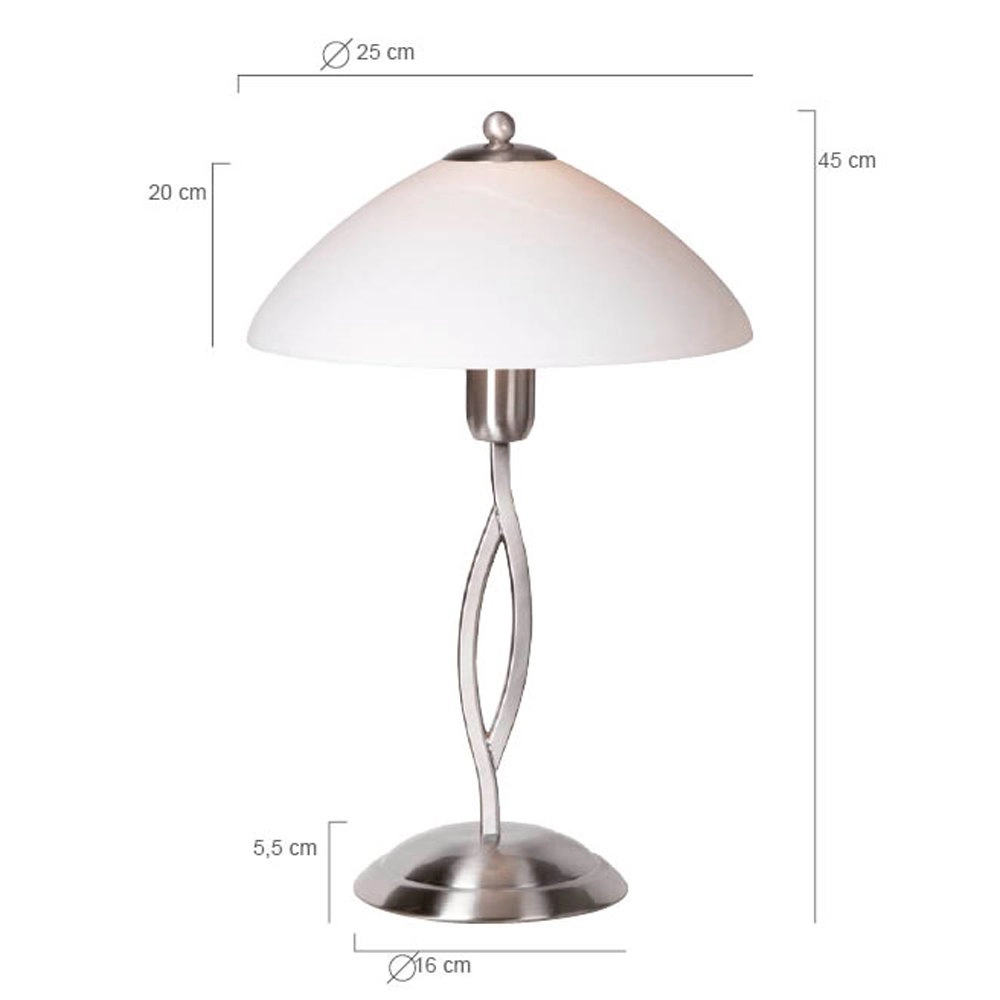 Tafellamp Capri mat chroom Steinhauer 8712746085372
