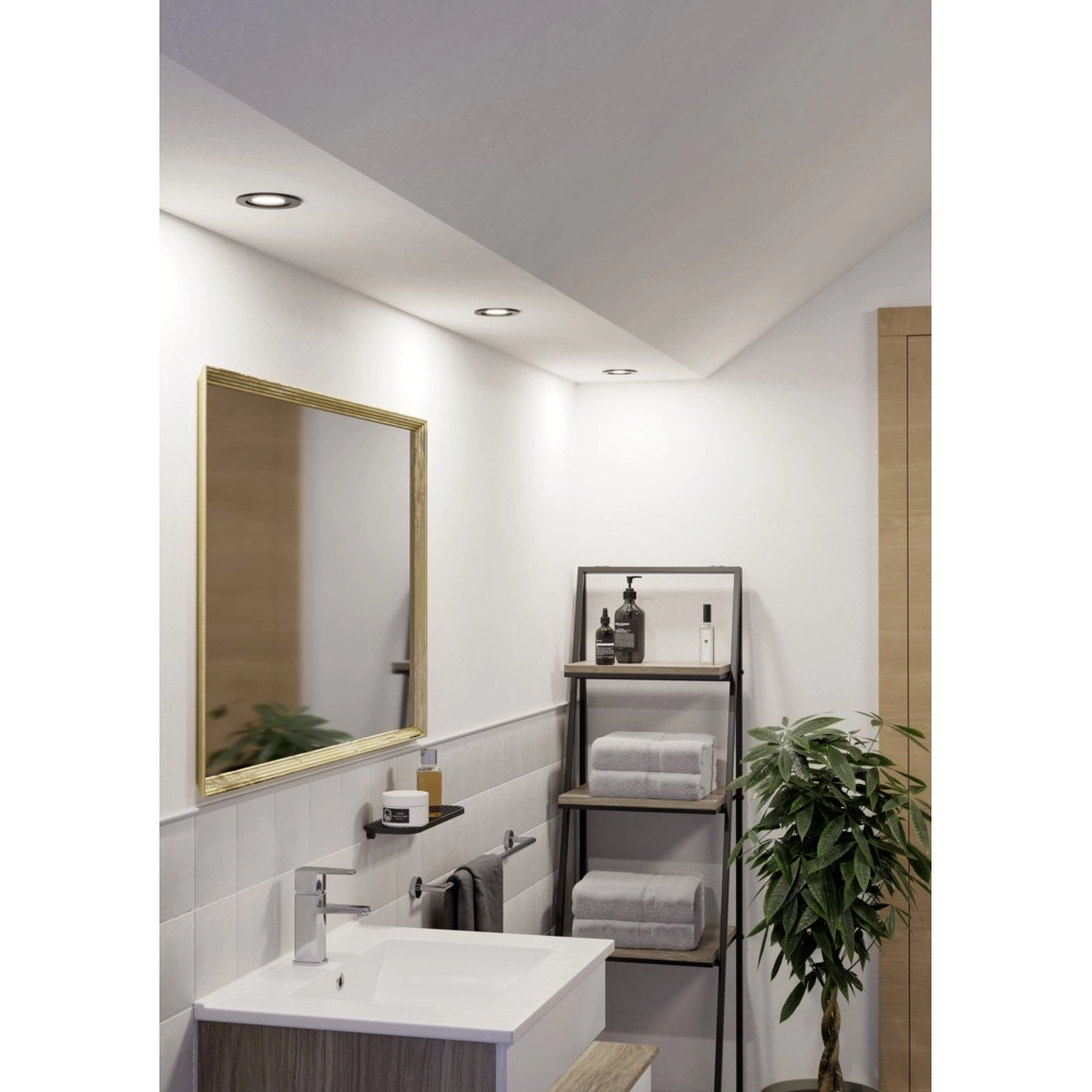 Set van 3 inbouwspots Barranco zwart Ø 8,4cm IP44 - 3000K Eglo 9008606359196