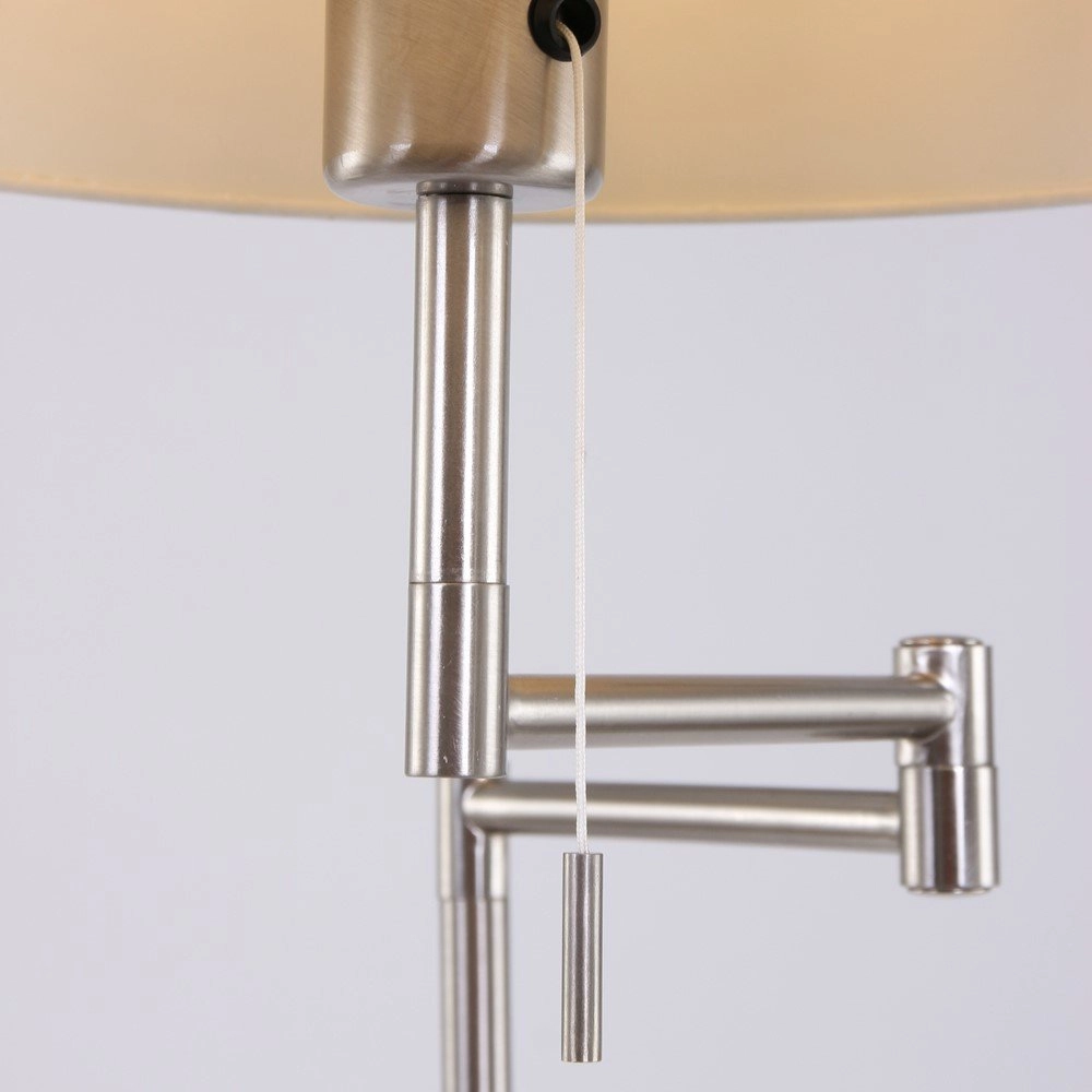 Vloerlamp Mexlite 154cm metaalgrijs met witte kap Steinhauer 8712746048094