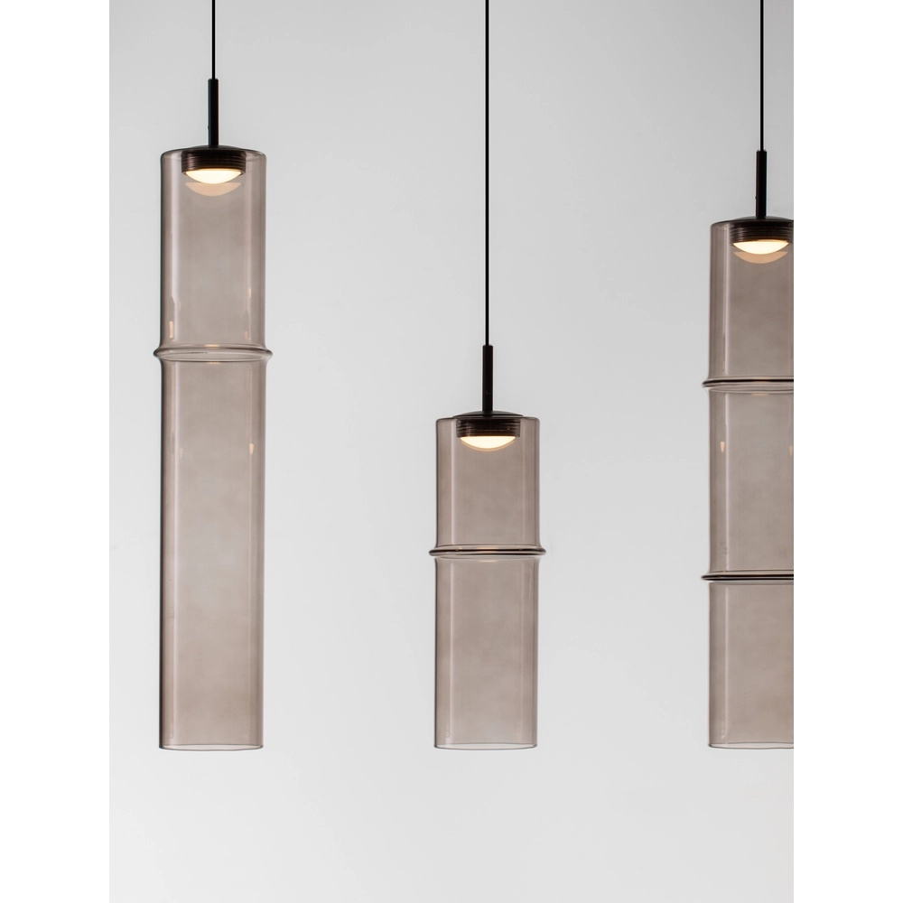 Unieke hanglamp Sano recht 5-lichts smoke glas Lyora 5212017474070