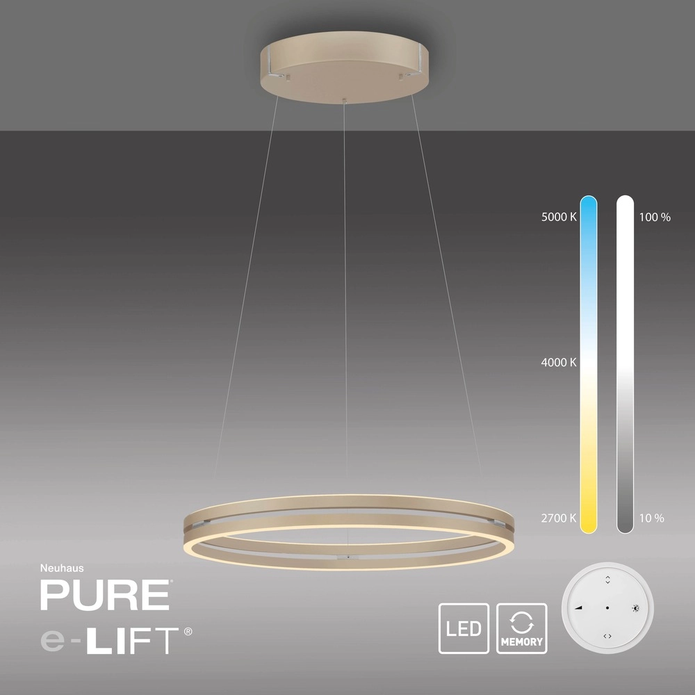 Kantoor hanglamp Pure E-Loop bronce - Ø 70cm Paul Neuhaus 4012248398364