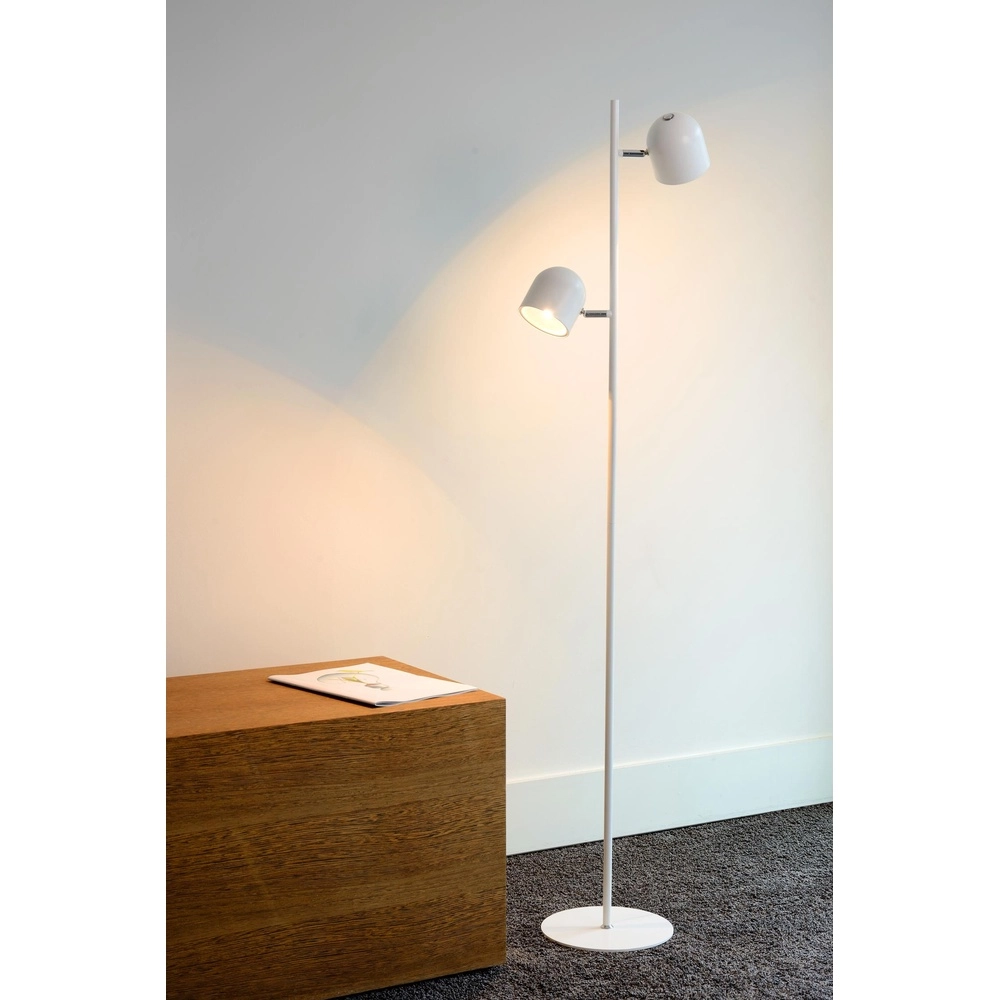 Vloerlamp Skanska 2-lichts wit Lucide 5411212030474