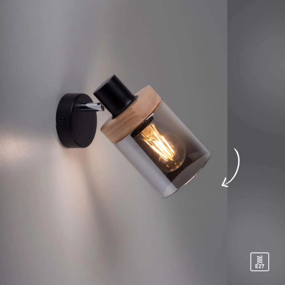 Wandlamp Pasqual zwart Just Light 4043689986100