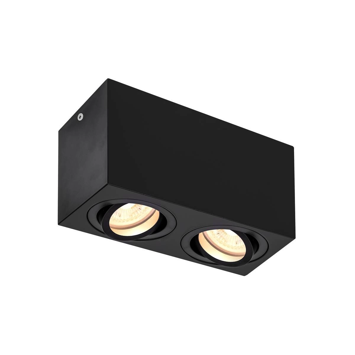 Plafondlamp Triledo GU10 2-lichts 16cm zwart