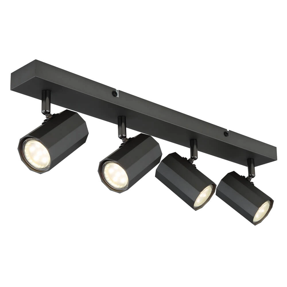 Grijze plafondlamp James 4-lichts Grijze plafondlamp James 4-lichts