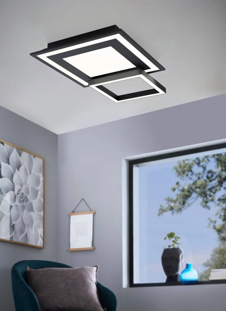 Plafondlamp Zigbee Savatarila-Z 45x45cm zwart Eglo 9008606221691