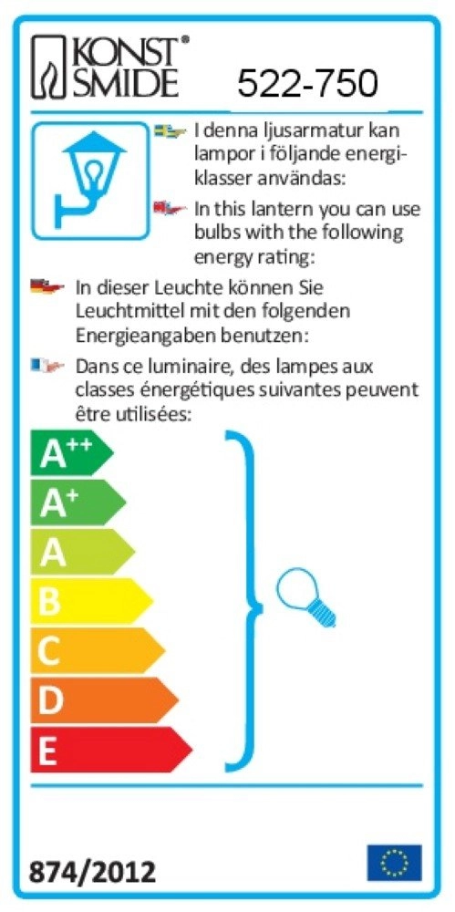 Design wandlamp Freja mat zwart KonstSmide 7318305227507