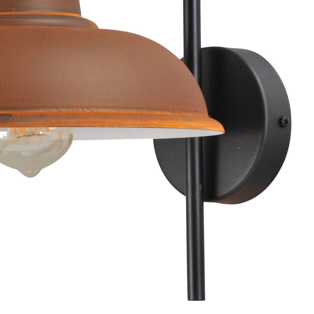 Roestbruine wandlamp Industria 33cm roestbruin met zwart Masterlight 8718121235806