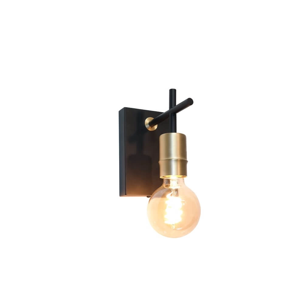Leuke wandlamp Mokka zwart met goud