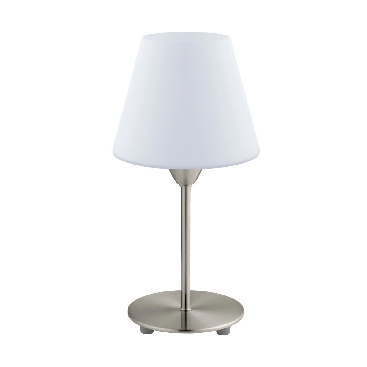 Tafellamp Damasco 1 30cm nikkel mat met wit Tafellamp Damasco 1 30cm nikkel mat met wit