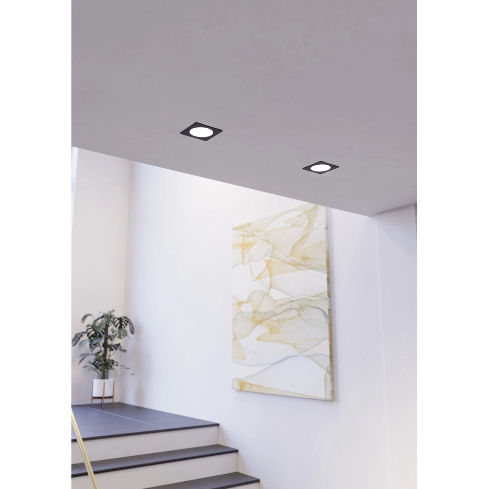 Inbouw lamp Fueva 6 vierkant - zwart - 11,9x11,9cm Eglo 9008606330713