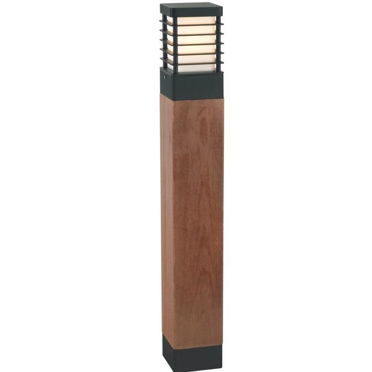 Tuinverlichting hout Selham 85cm zwart met houtbruin