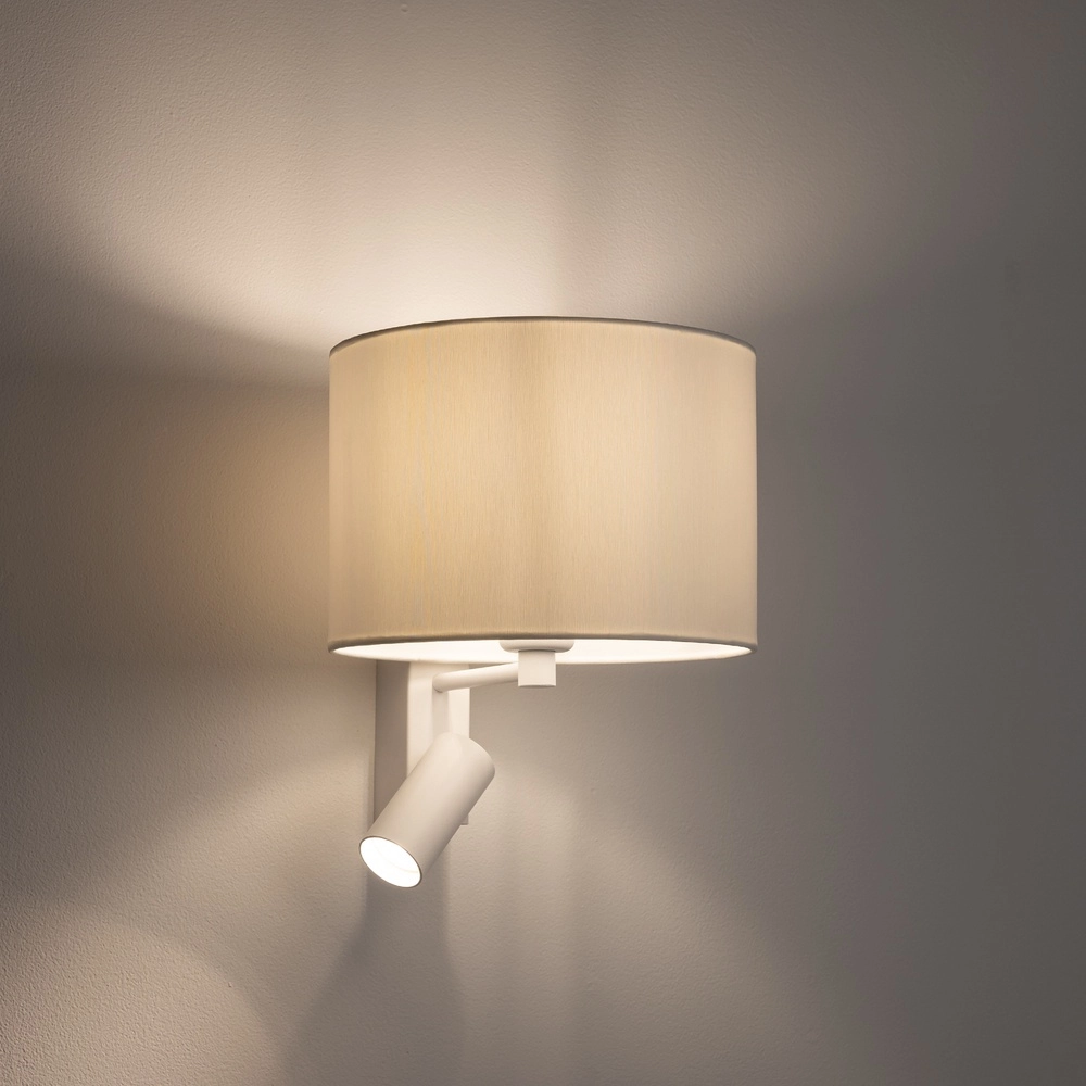 Witte wandlamp Lusso met schemerlampkap Lyora 5903139115209