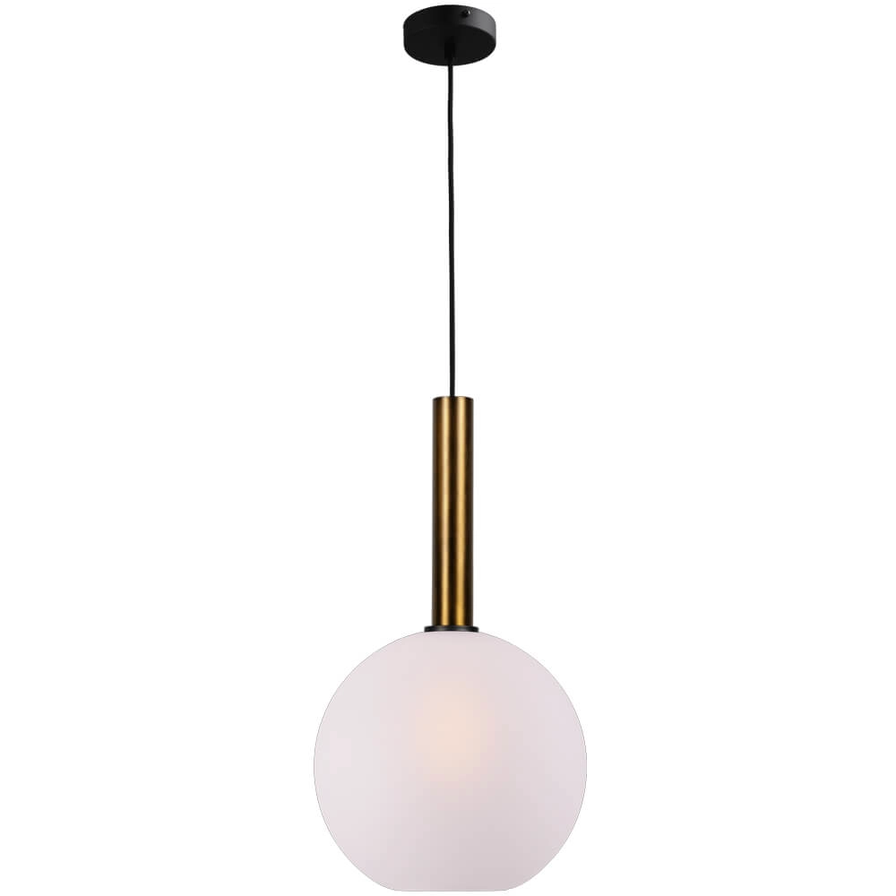 Hanglamp Ø 30cm Bella 2 Antiek messing met mat wit glas Hanglamp Ø 30cm Bella 2 Antiek messing met mat wit glas