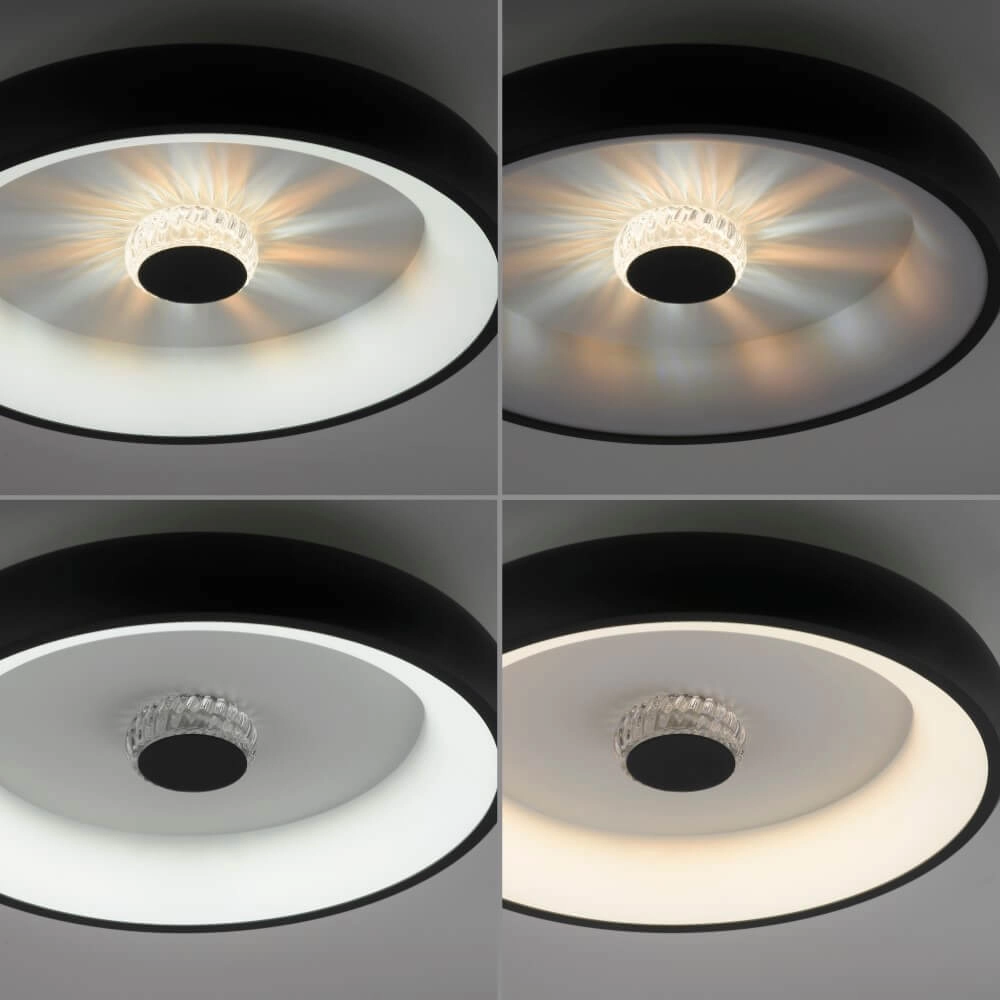 Ronde plafondlamp Vertigo zwart Ø 46,5cm Just Light 4043689994723