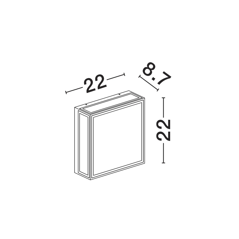 Vierkante wandlamp Astral antraciet met hout Lyora 5212017449924