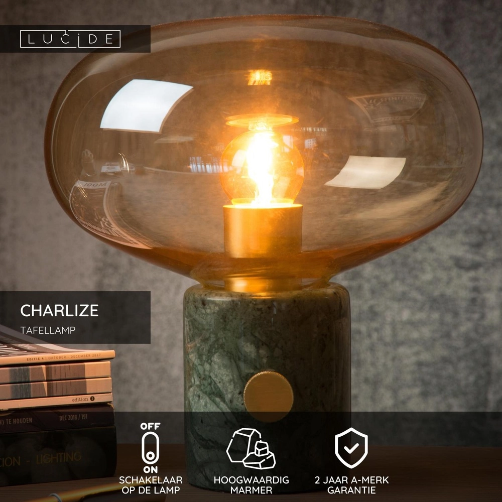 Design tafellamp Charlize Ø 23cm groen Lucide 5411212030993