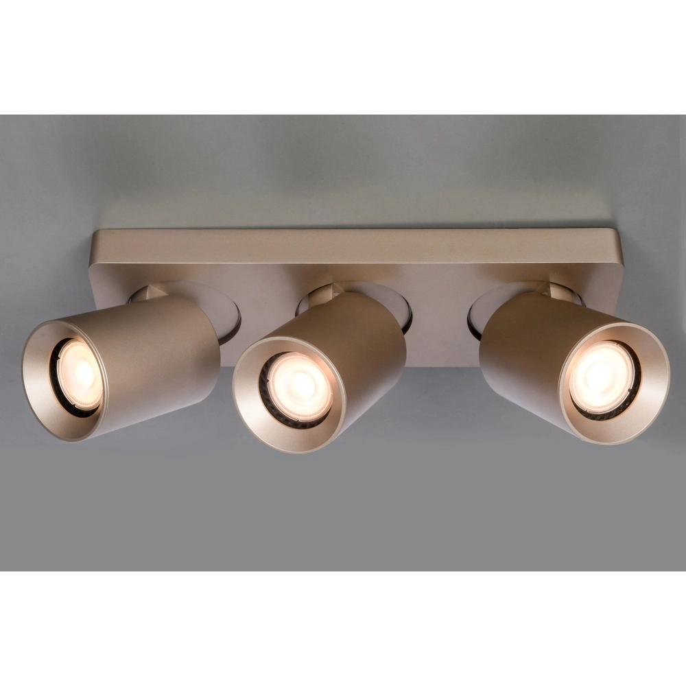 3-lichts opbouwspot Megano champagne