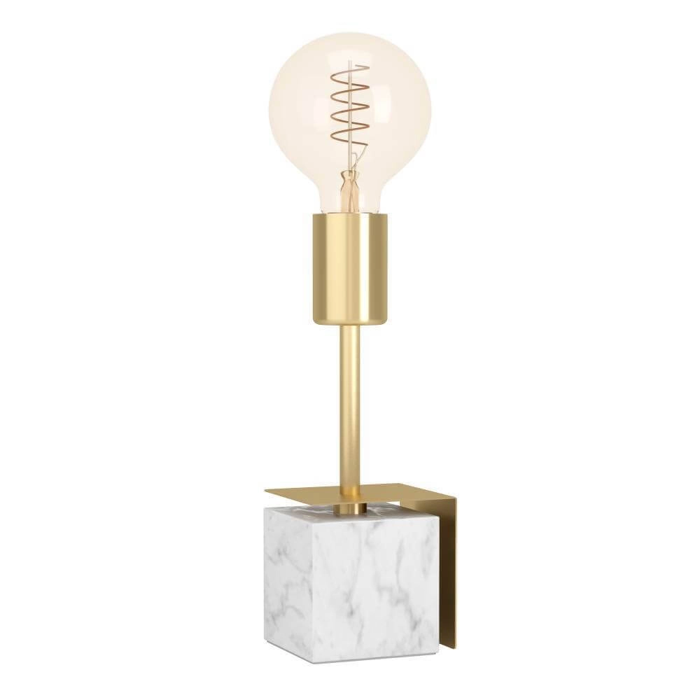 Gouden tafelamp Carmita met marmeren voet