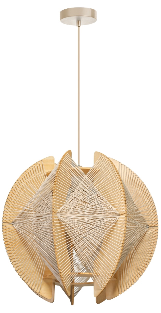 Houten hanglamp met draden Jessica oak - Ø 50cm