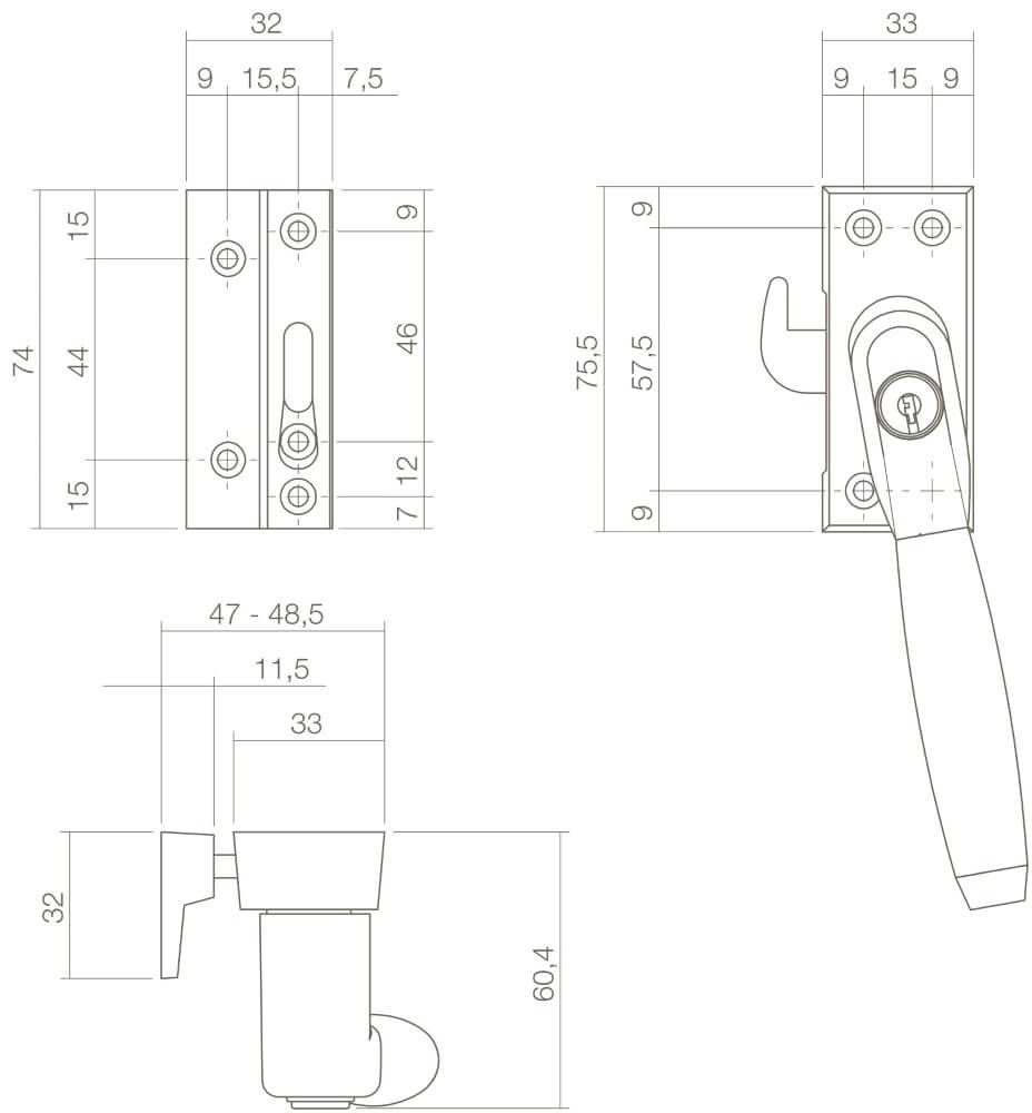 Raamsluiting Ton 400 afsluitbaar links Intersteel 8714186130889