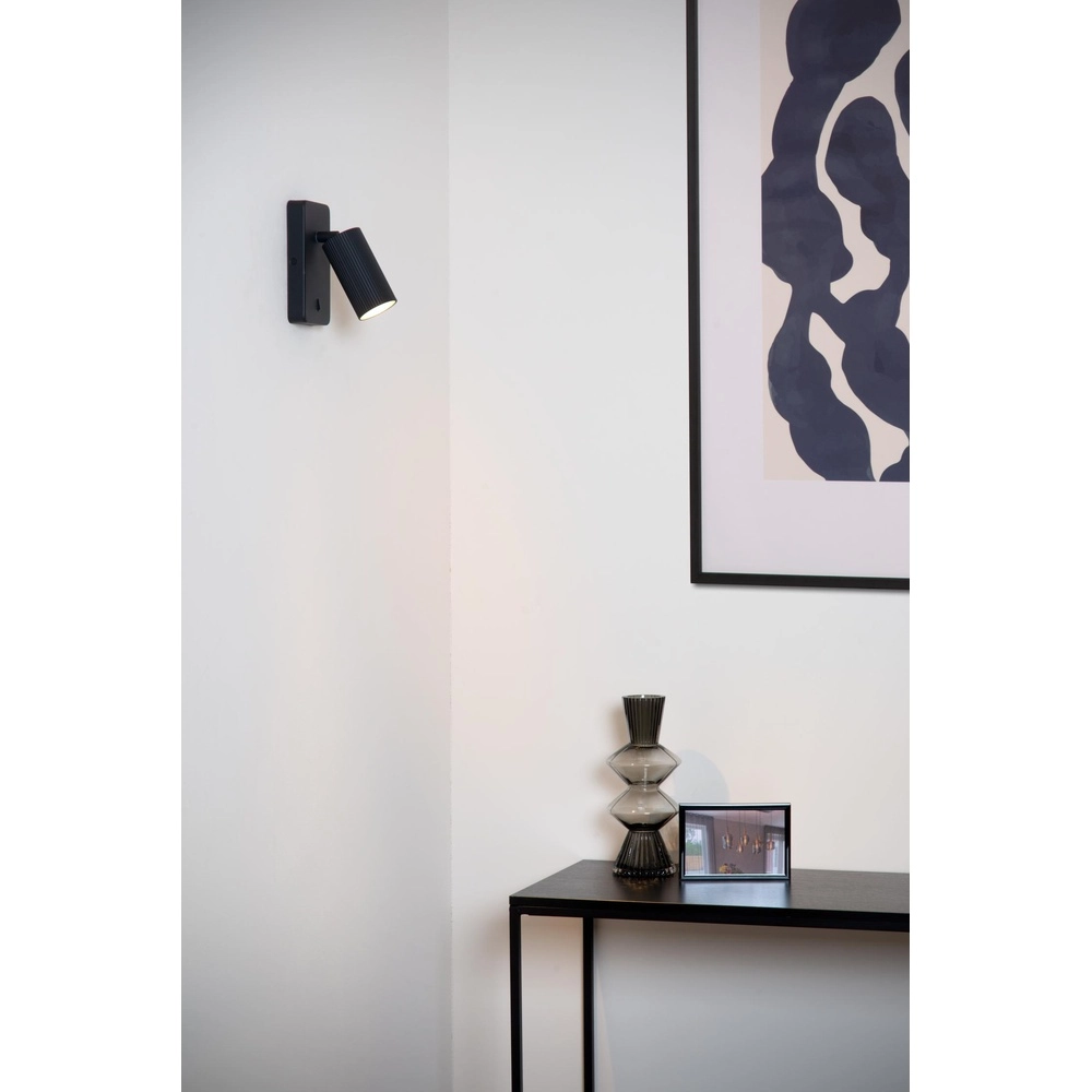 Bedlamp Clubs zwart met schakelaar Lucide 5411212093400