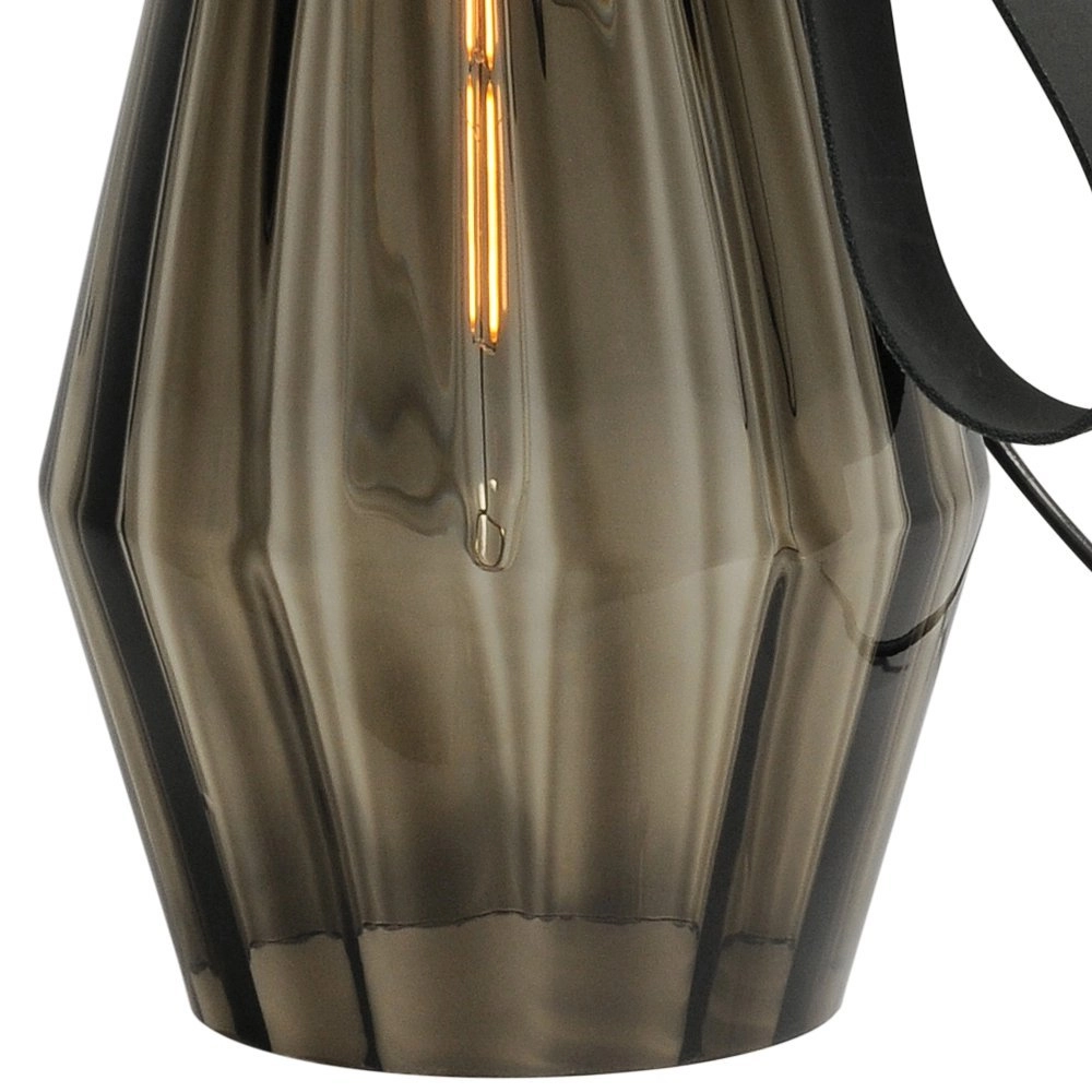 Tafellamp zwart Diamond 40cm met smoke glas Masterlight 8718121259208