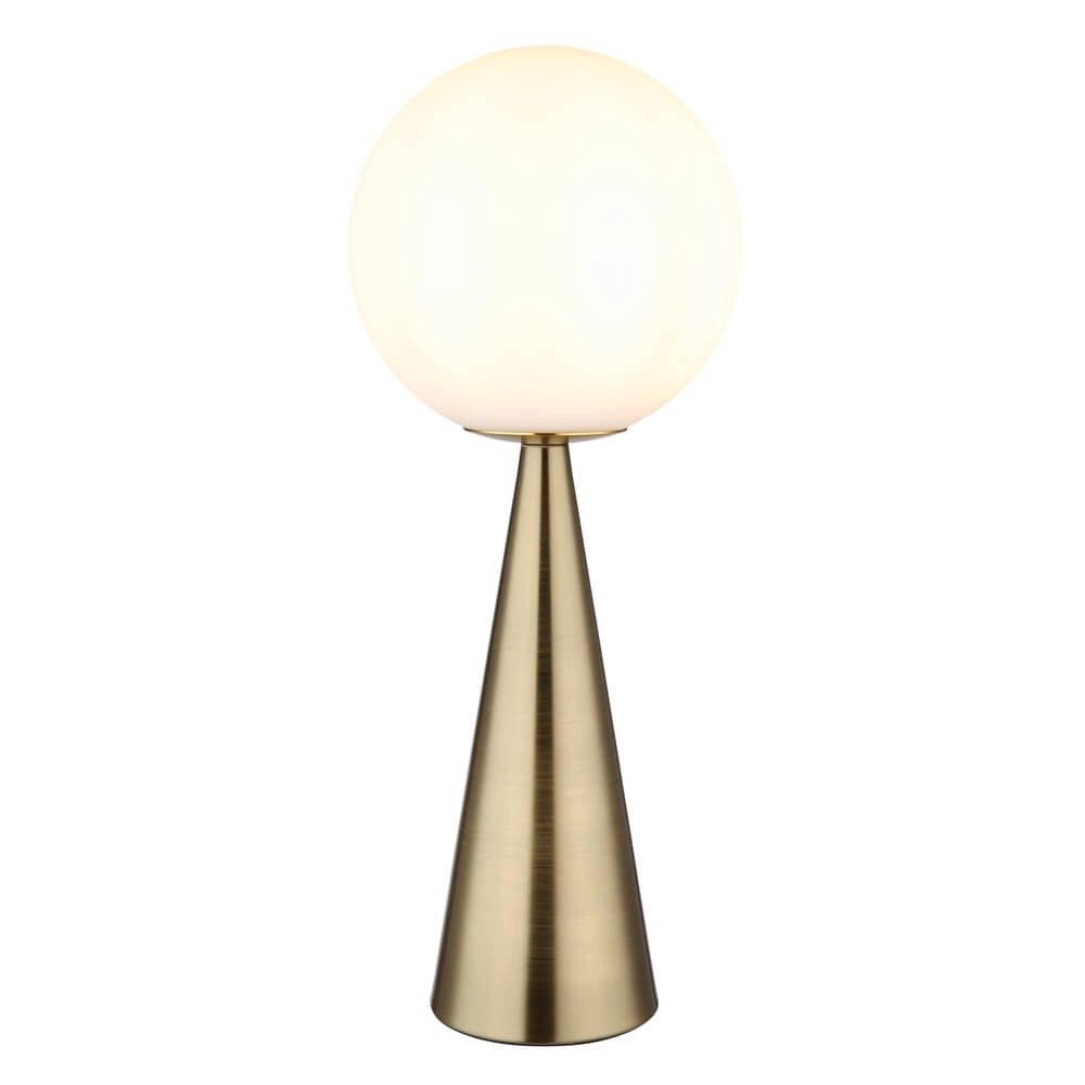 Tafellamp Pinpal met wit bol glas
