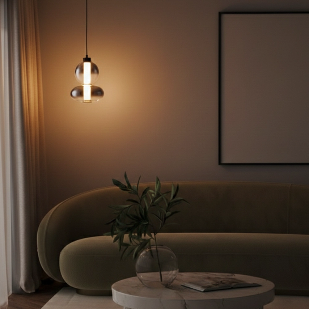 Hanglamp Bally smoke glas 27,5cm