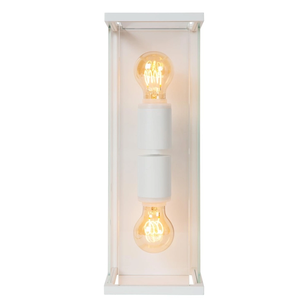Strakke wandlamp Claire dubbel wit Lucide 5411212272355