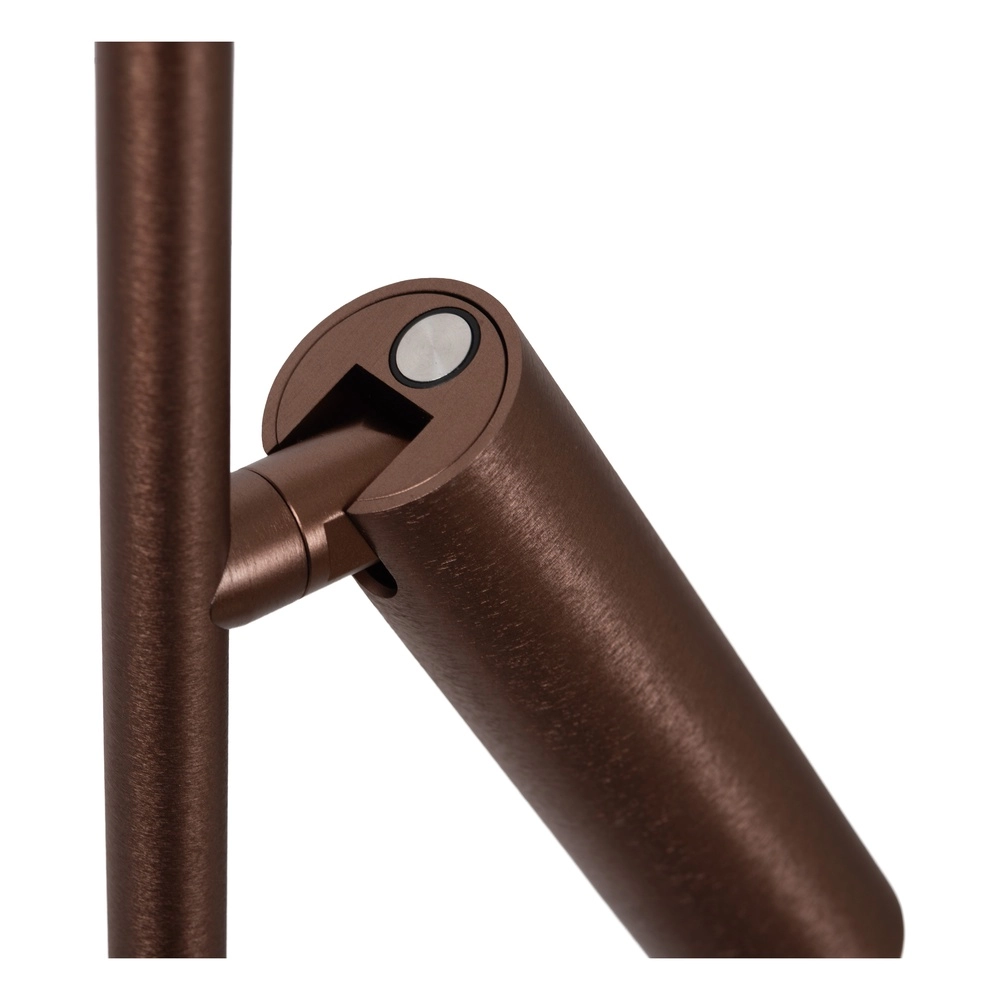 Strakke vloerlamp met leeslamp Applause geborsteld roodkoper - led Premium by Lucide 5411212221872
