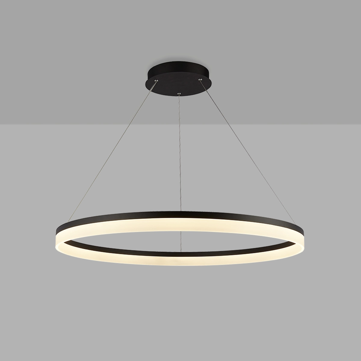 Strakke hanglamp Ara Ø 100cm zwart