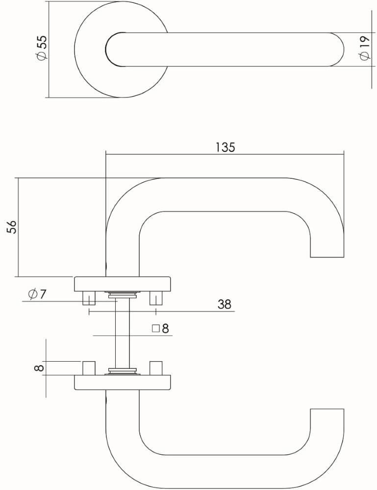 Deurklink Rond op rozet RVS Intersteel 8714186087619