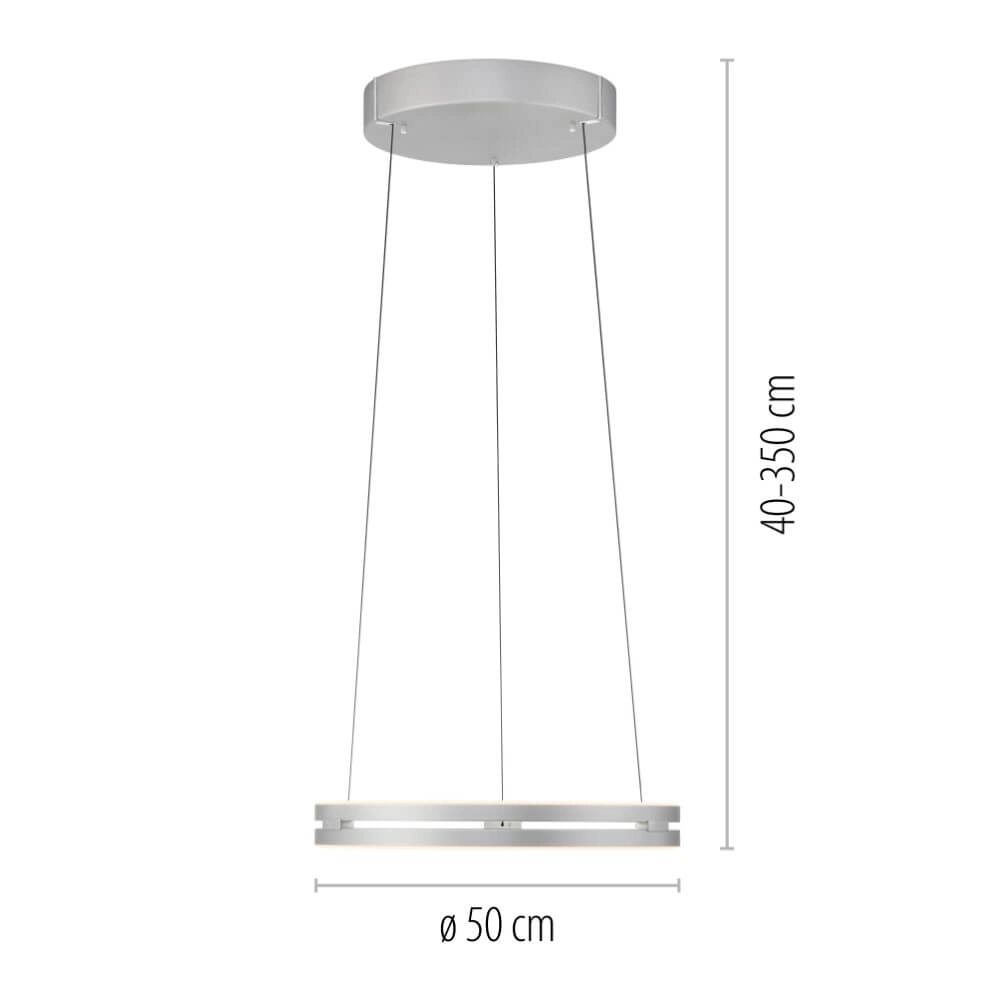 Strakke hanglamp Pure E-Loop aluminium Paul Neuhaus 4012248372272
