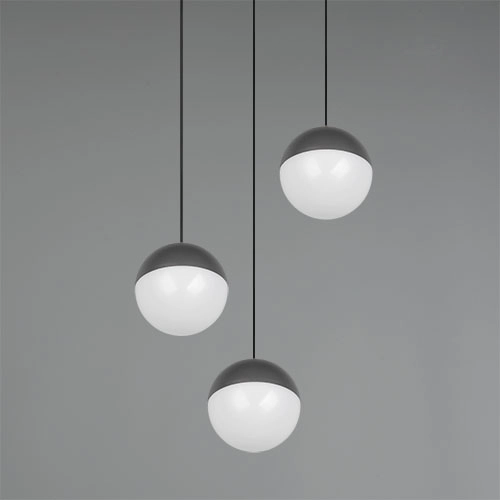 3-lichts hanglamp Senta rond antraciet Trio 4017807697834