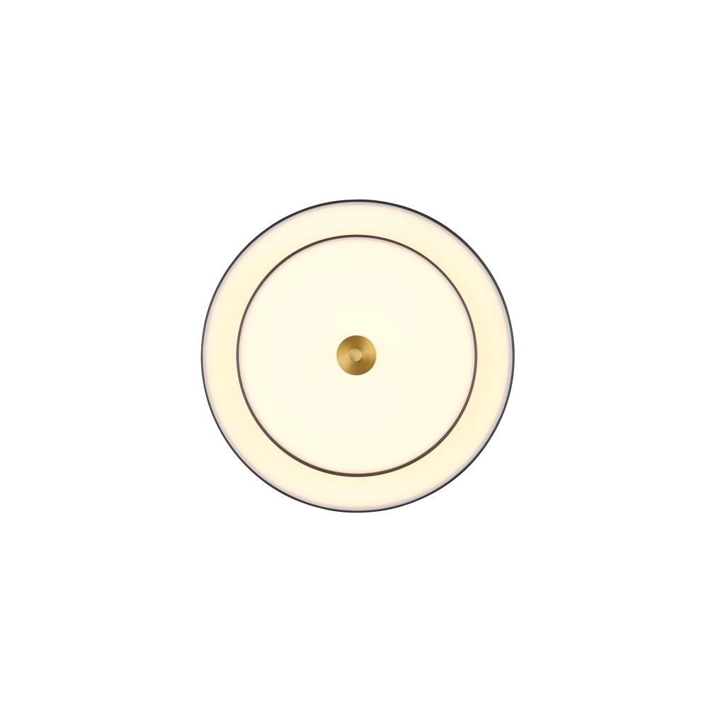 Moderne plafondlamp Keaton zwart met goud Ø 40cm Trio 4017807653687